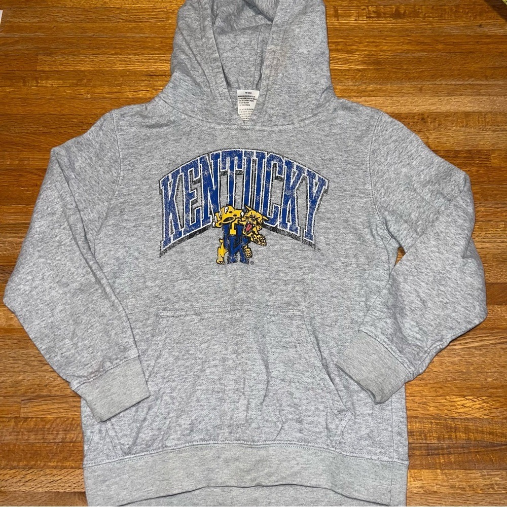 Russell‎ Youth Medium (8) Heather Gray UK Kentucky Wildcat Pocket Hoodie